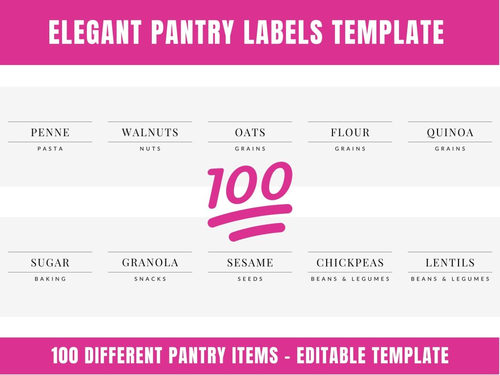 100 printable elegant pantry labels