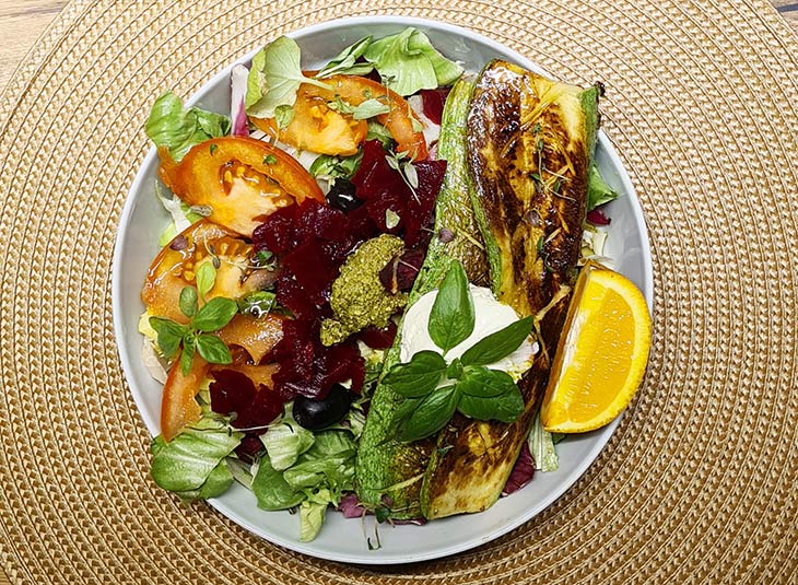 Grilled Zucchini and Beetroot Salad vegan