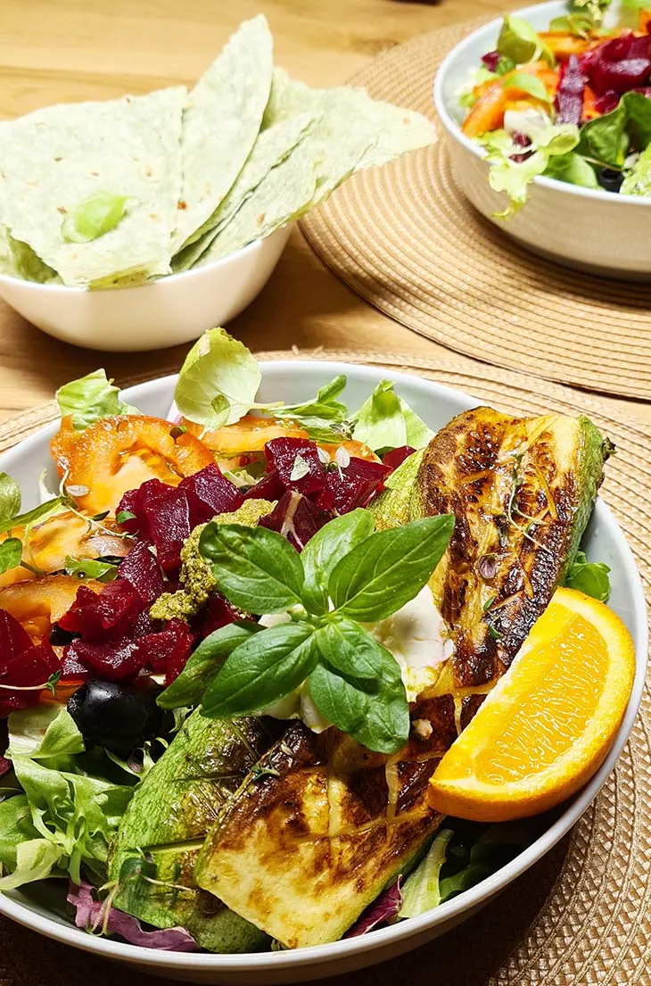 Healthy Grilled Zucchini and Beetroot Salad